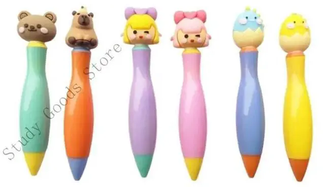 Alt view image 3 of 4 - 6Pcs Novelty Short Ballpoint Pen Ergonomic Grip Pen Christmas Stocking Fillers