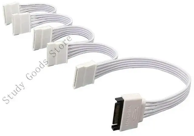 Alt view image 3 of 4 - SATAs Power Adapter Cable 15Pin Male to 5 Female for Efficient HDD SSDs Setups