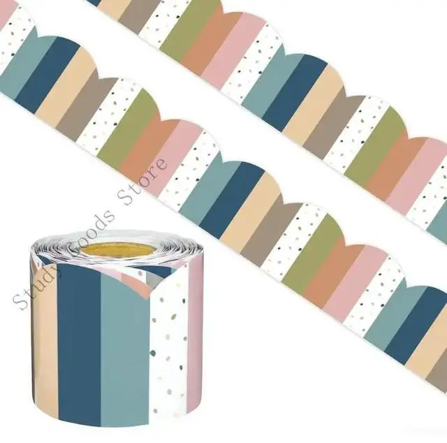 Alt view image 3 of 4 - 15.2m Colorful Bulletin Border Trim Adhesive Bulletin Board Borders Border Sticker Bulletin Board Decorations