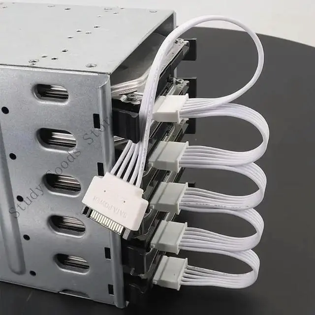 Alt view image 4 of 4 - SATAs Power Adapter Cable 15Pin Male to 5 Female for Efficient HDD SSDs Setups