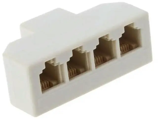 Main image of 1PC RJ11 Splitter 4 Way Adapter 1 M to 4 F RJ-11 6P4C Phone Jack Splitter