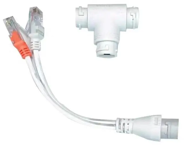 Main image of 2in1 POE Splitter Networks Cable Connector for Security Camera Installation Three-way RJ45 Connector Accessories