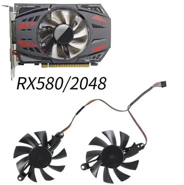 Main image of 80mm 4Pin Graphics Card Cooling Fan GPU Coolers Replacement Fan for RX580 2048 Graphics Card Management Accessories
