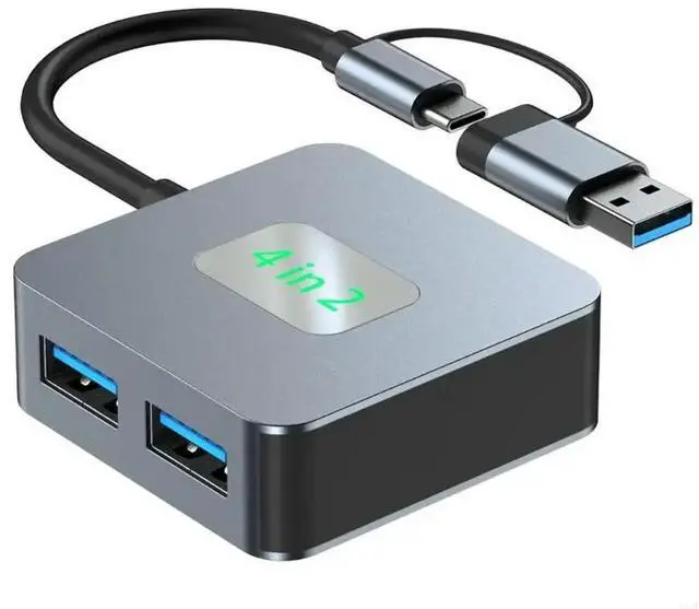 Main image of Aluminum USB C Hub 10Gbps 4 Port USB 3.2 Hub USB C+USB to USB 3.2 Hub Extension
