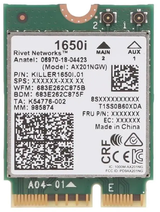 Main image of High-Speed Killer 1650i Dual-band Wireless Wifi6 Card Laptops 2.4Gbps Bluetooth-compatible 5.0 Network Card for Win10 11