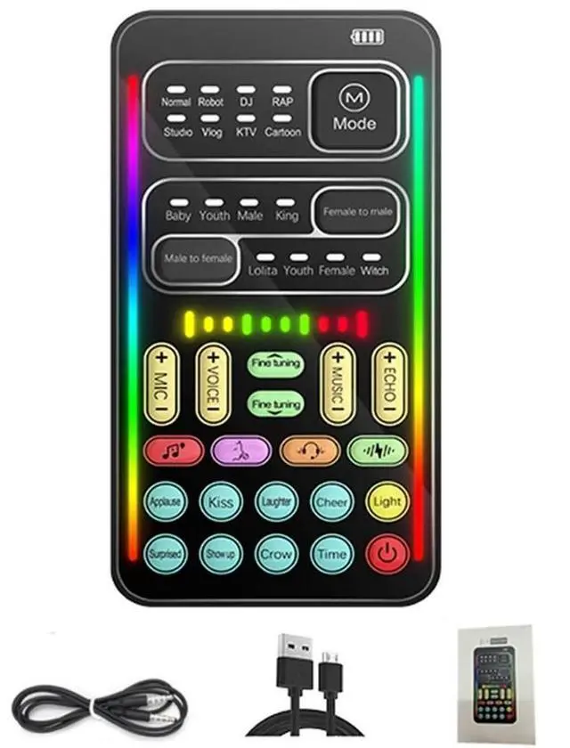 Main image of Voice Changer Mini Multiple Audio Effect Bluetooth-Compatible Sound Cards Ultra-Thin Portable Live Sound Card