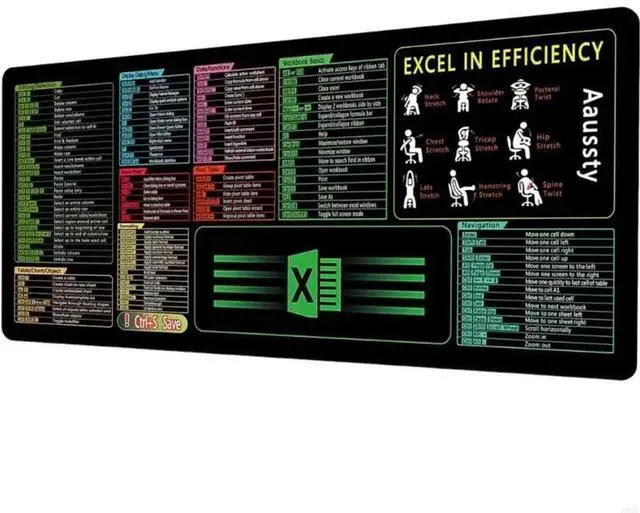 Main image of Large Keyboards Mouse Pad Featuring Excels Word Shortcut for Office Software Use
