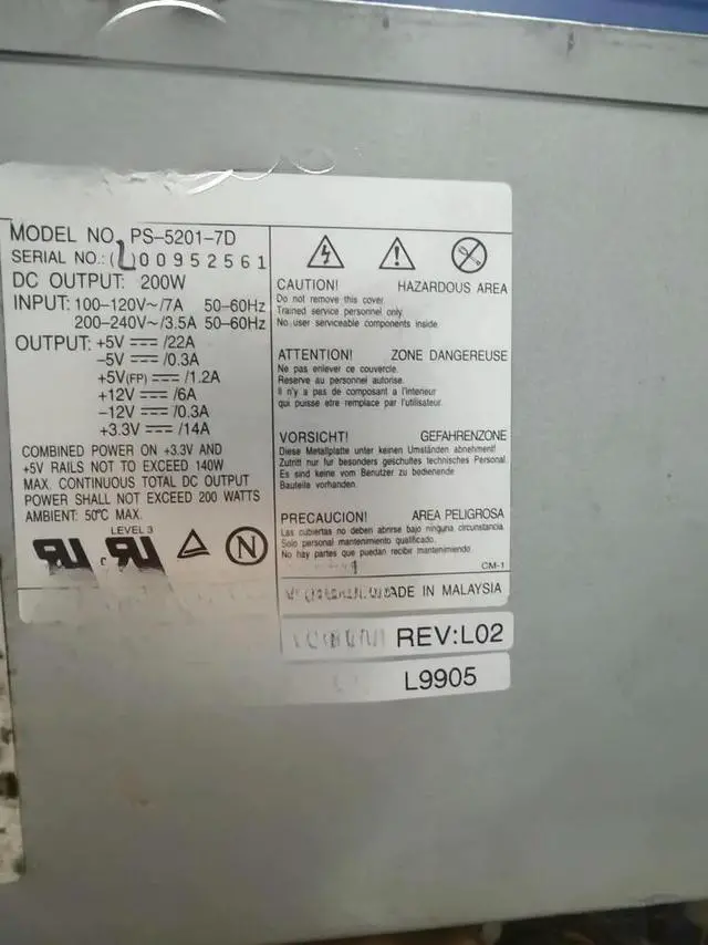 Main image of For GX100 GX110 GX200 MT Large Power Supply NPS-200PB-73 PS-5201-7D