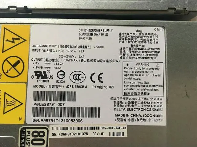 Main image of For DPS-750XB A power supply E98791-007 750W