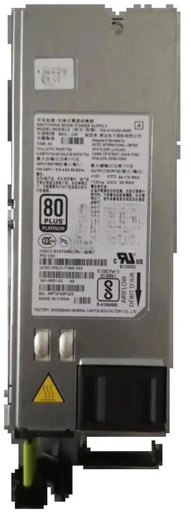Main image of For C220 M4 UCSC-PSU-770W 341-0591-02 Power Supply 700-014160-0000