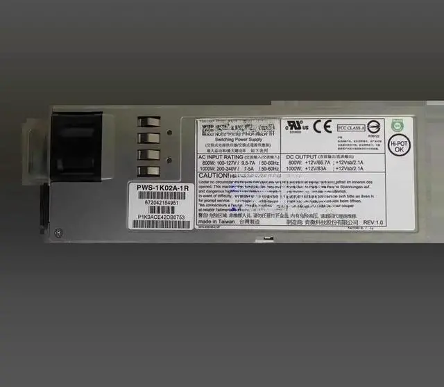 Main image of For PWS-1K02A-1R 1000W Server, Power Supply