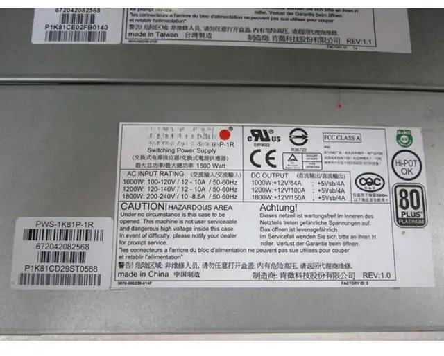 Main image of For PWS-1K81P-1R Server Power Supply 1800W Redundant Power Supply Module 1pcs