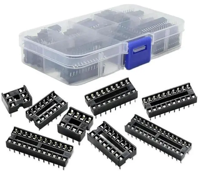 Main image of 66PCS/Lot DIP IC Sockets Adaptor Solder Type 6/8/14/16/18/20/24/28 pins DIP IC Socket set electronic diy assortment kit MCU seat