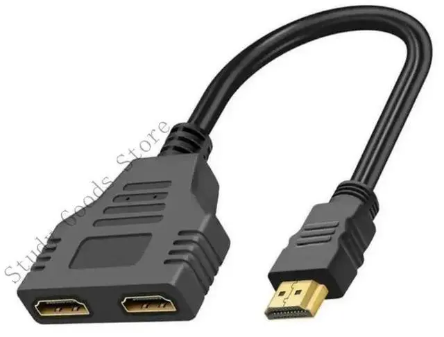 Main image of HDTV Splitter Cable Male 1080P to Double Female 1 to 2 Output HDTV Splitter Adapter Cable for LED LCD Simultaneous
