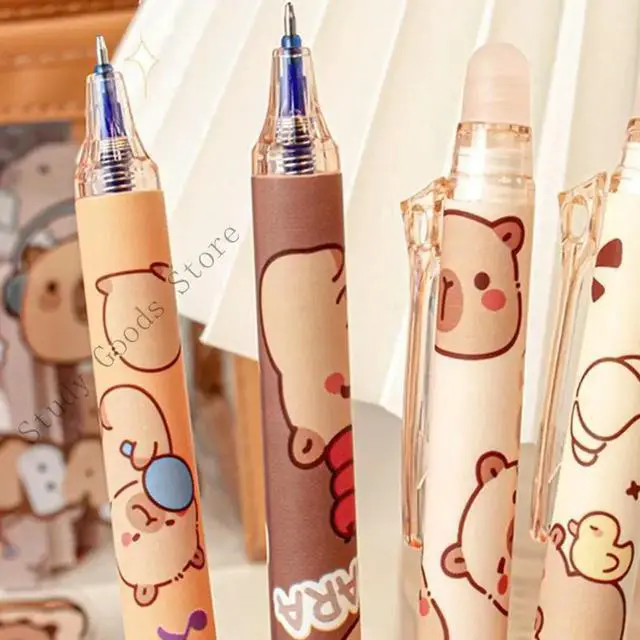 Alt view image 2 of 2 - 6 Pcs 0.5mm Gel Pen Neutral Pen Capybara Erasable Pen Quick-Drying Gel Pen School Supplies for Student Teacher