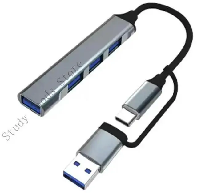 Main image of Multipurpose USB And Type C 4 in 1 Hub Adapter Compact Aluminum Alloy Portable Design For Multiple Device Connection