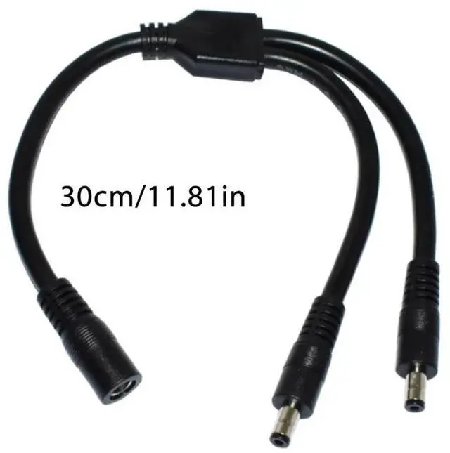 Alt view image 2 of 4 - Power Cable DC5.5mmx2.5mm Connector Extension Cord Female to 2xMale Extender Cable Line for Camera Routers LED Light