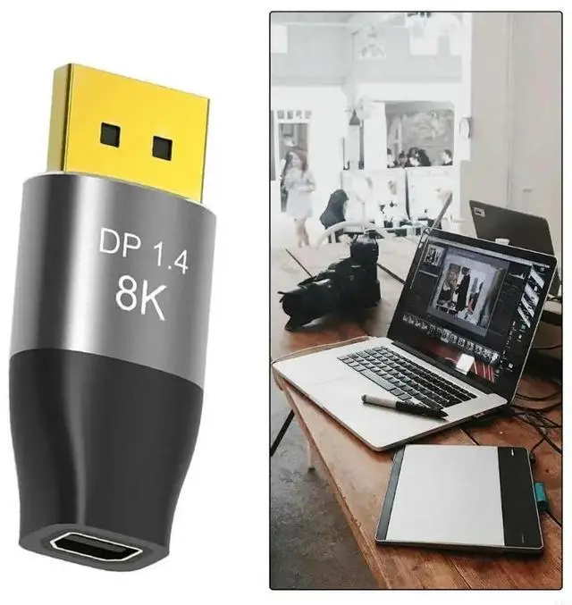 Alt view image 2 of 4 - Two Function Mini DisplayPort Adapter Support Up to 8K@60Hz 4K@144Hz Resolution