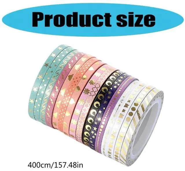 Alt view image 2 of 4 - 16 Roll Washis Tape Glittering Crafting Tape Decorative Tape for Gift Warpping
