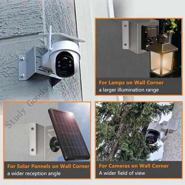 Alt view image 2 of 4 - Adjustable Surveillances CCTV Camera Corner Mount Rack for Home Office LED Light