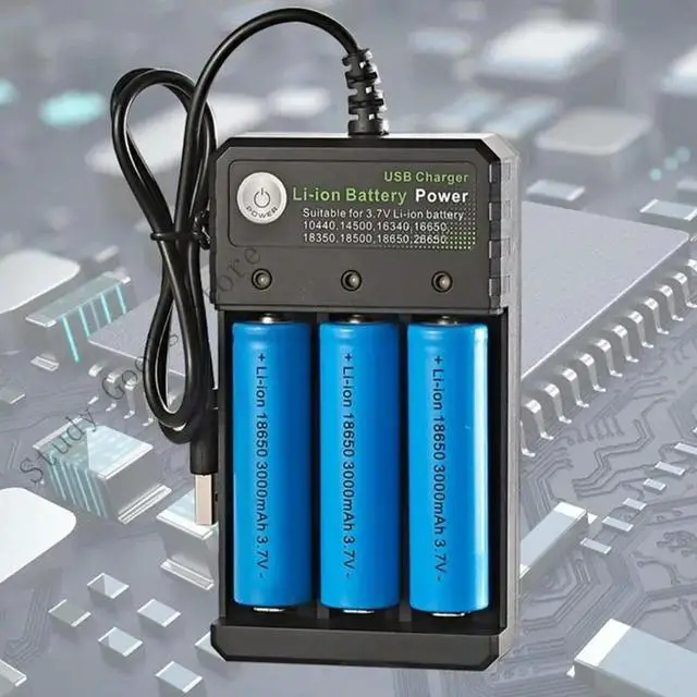 Alt view image 2 of 2 - Universalfor18500 14500 16650 Various Lithiums Batteries, Featuring Independent Charging Slots