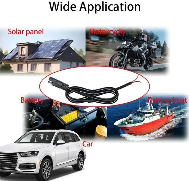 Alt view image 2 of 2 - 1.30m SAE Extension Cable for Motorcycle Lawn Mowers, SAE Quick Disconnection Extender Cord Wire Line 14AWG