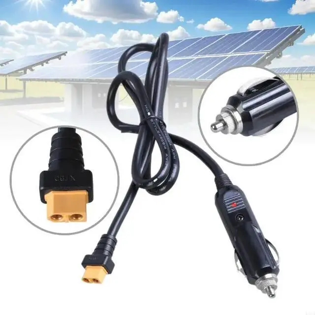 Alt view image 2 of 4 - XT60 Female to Car Male Plug Adapter Cable 12V/24V Compatible For Drones Solar Panel and Outdoor Power Supply