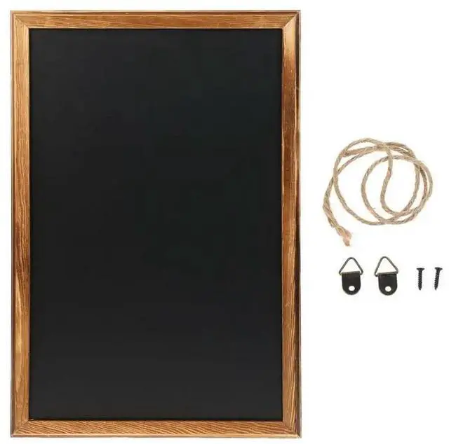 Main image of Rectangle Hanging Wooden Message Blackboard Chalkboard Wordpad Sign Kids Board For Restaurant, Bar, Office, home