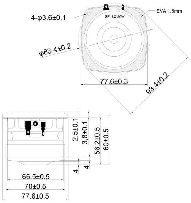 Alt view image 2 of 4 - Dynamic 3Inch Subwoofer Speaker 30W 6Ohm for Exceptional Bass in Home Theater