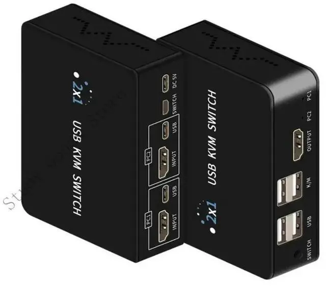 Alt view image 2 of 4 - USB KVM HDTV Switcher Splitter Box 2 PC Sharing USB Devices Switcher Box For PC Computer Printer Keyboards Mouse