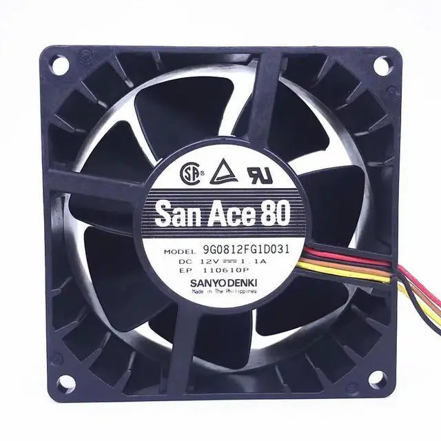 Main image of Cooler Fan for Sanyo SanAce80 8038 9G0812FG1D031 12V 1.1A 8cm cooling Fan 80*80*38mm