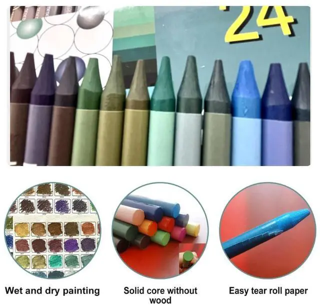 Alt view image 2 of 2 - 24Pcs Woodless Watercolor Pencil for Artist Student Coloring Painting Journaling 24 Color Water-Soluble Pencil