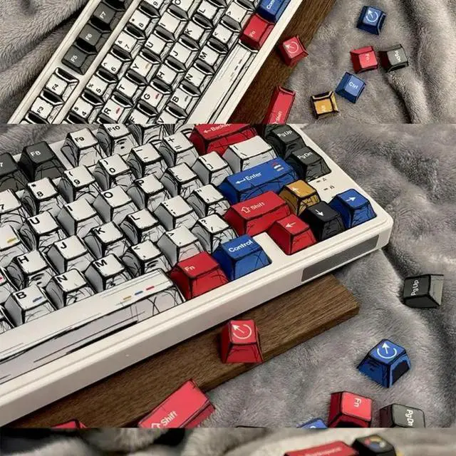 Alt view image 2 of 2 - Color Keycap Set 136Keys Heat Sublimated Colorful Keycaps for Mechancial Keyboards and Creative Designers