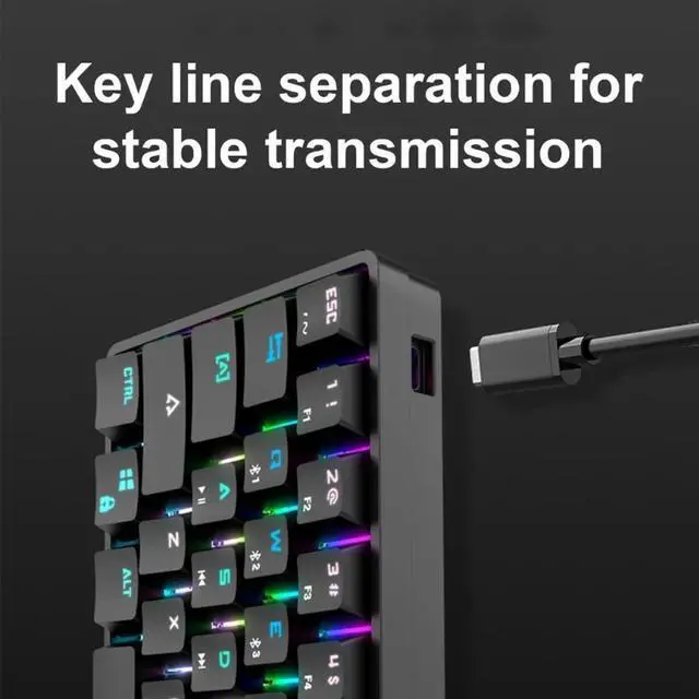 Alt view image 2 of 2 - Wireless Gaming Keyboard 61-Key Color Green Switches Double Mode