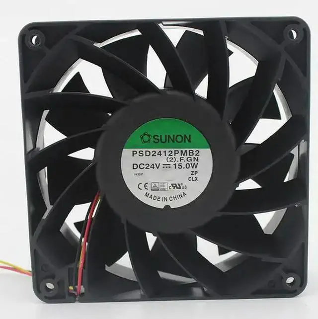 Alt view image 2 of 2 - The PSD2412PMB2 12cm 12038 24V 15W 3 line of air cooling fan