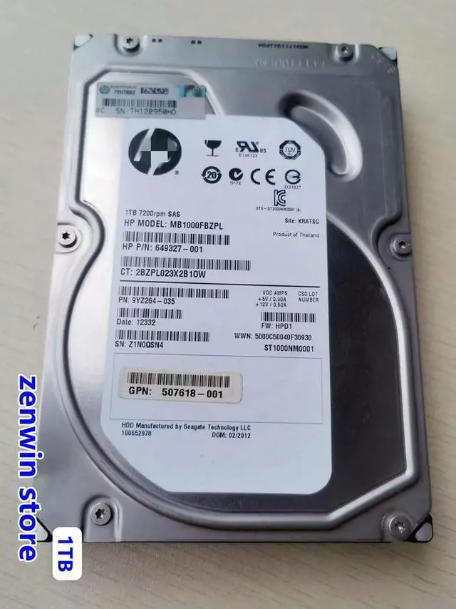 Main image of 508011-001 1T 7.2K 3.5 SAS 649327-001 ST1000NM0001 Hard Disk Drive HDD For Server