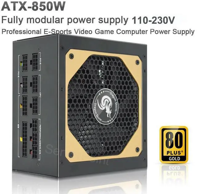 Main image of 12V PC Power Supply 110-264V Full Modular ATX 850W 80Plus Gold 20+4Pin 12cm Fan Professional E-Sports Video Game Computer PSU