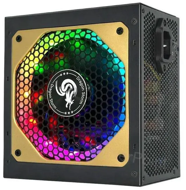Alt view image 2 of 2 - PC Power Supply 20+4Pin 12V ATX 850W Professional E-Sports Video Game Computer Power Supply 80+ Gold RGB Full Modular 12cm Fan