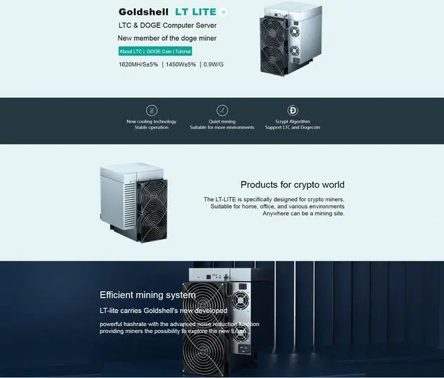 Alt view image 3 of 4 - New Release Super Slience Gold shell LT LITE Doge LTC Miner Better Than LT5 LT6 MINI DOGE Ready To Delivery