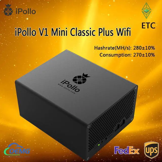 Alt view image 4 of 6 - iPollo V1 Mini Classic Plus ETC Miner 280MH/s 270W Crypto Currency Ready to ship
