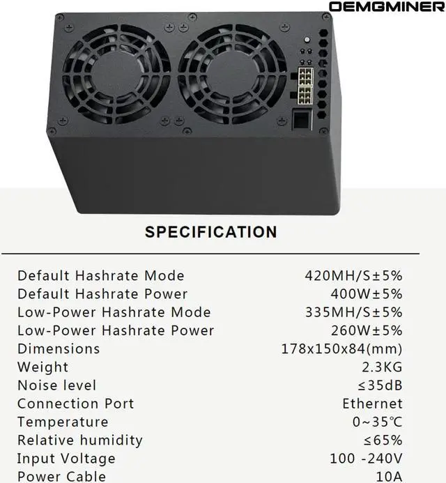 Alt view image 5 of 6 - New Release Goldshell Mini Doge II Miner Doge Coin LTC Dual Mode 420M or 335M with PSU