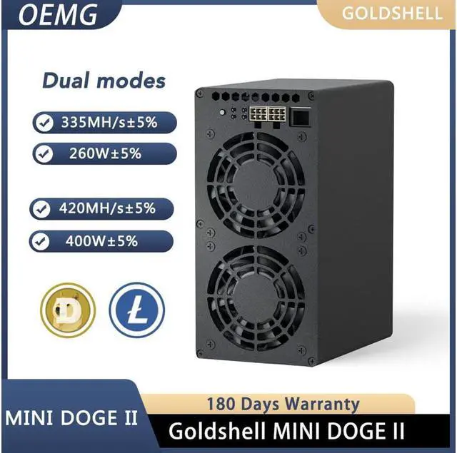Main image of New Release Goldshell Mini Doge II Miner Doge Coin LTC Dual Mode 420M or 335M without PSU
