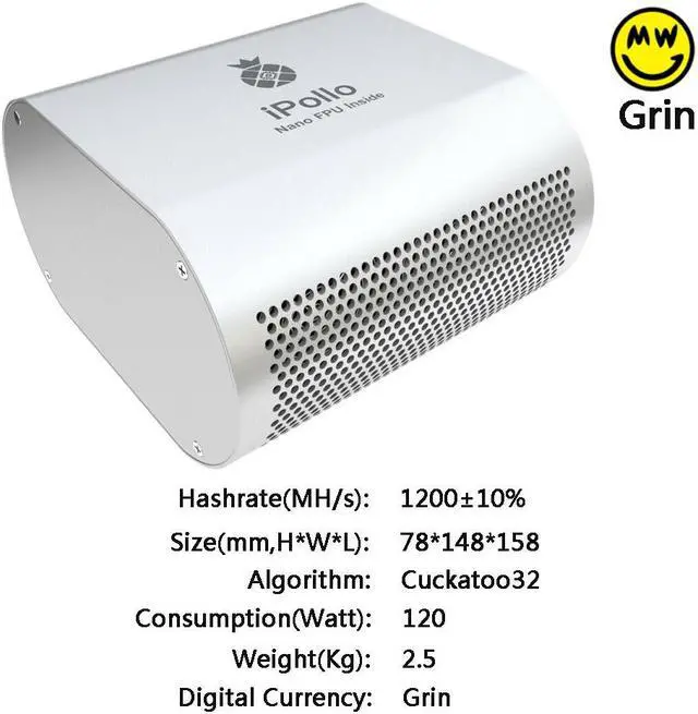 Alt view image 3 of 4 - On Stock New Original iPollo G1 mini Grin Miner With Original Power Supply Low noise Small&simple Home Mining Home Riching