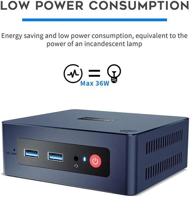 Alt view image 4 of 7 - Beelink Mini PC MINIS, Intel N5095(4C/4T,4M Cache, 2.0GHz up to 2.9GHz), RAM-8GB SSD-256GB, Mini PC Gaming for Office Home