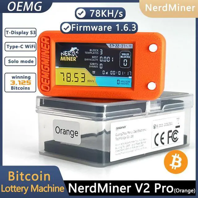 Alt view image 2 of 7 - OEMGMINER Btc Lottery Nerdminer V2 Pro T-Display S3 78KH/S Bitcoin Solo Lottery Miner