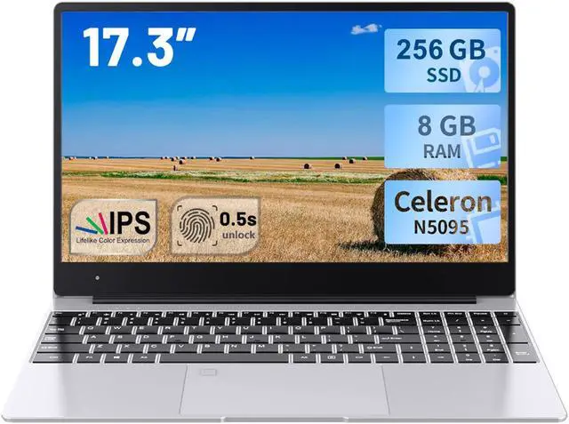 Main image of Goldshell 17.3'' Laptop Intel N5095 RAM-8GB SSD-256GB Win 10 HD+(1600*900) Notebook Computer Gaming Laptop