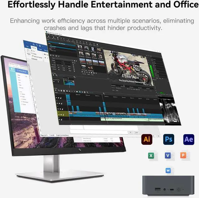 Alt view image 3 of 7 - Beelink Mini PC EQR5, AMD Ryzen 5 5650U(up to 4.2GHz), RAM-16GB SSD-500GB, DDR4 3200MHz, WiFi6(Intel AX200) Bluetooth5.2, Mini PC Gaming Office Home, HDMI PC