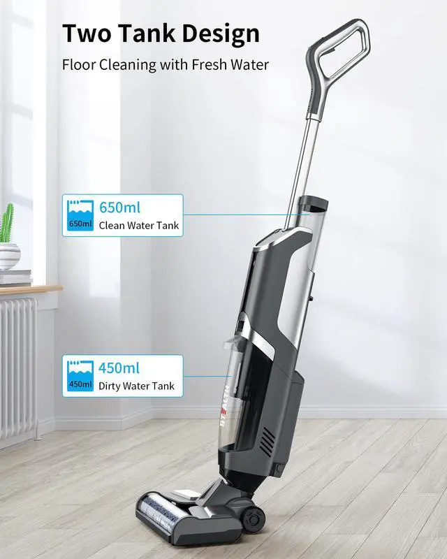 Alt view image 5 of 7 - STEALTH Cordless Vacuum Cleaner, Handheld Wet Dry Vacuum Cleaner and Mop, Self Cleaning Function Upright Vacuum, Strong Suction, Multi Surface Floor Cleaner Machine, ECVP01