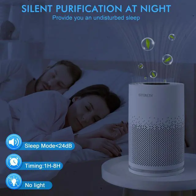 Alt view image 5 of 6 - STEALTH Air Purifier for Home, H13 True HEPA Filter, up to 323 sq.ft, Remove 99.97% of Smoke, Dust, Odors, Pets Hair in Bedroom, Desktop Air cleaner, JAP230W