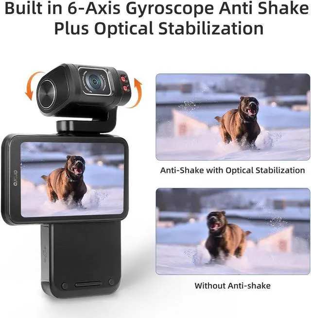 Alt view image 2 of 7 - ORDRO M3 5K Handheld Camera with Flippable Touch Screen, WiFi IR Night Vision Camera w/ 3250mAh Capacity Battery, 4K UHD 56MP Video Camera Camcorder for YouTube w/64G Card